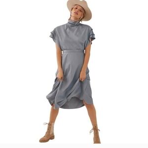 Anthropologie Madeleine Wedgewood Slate Blue Dress Size 0